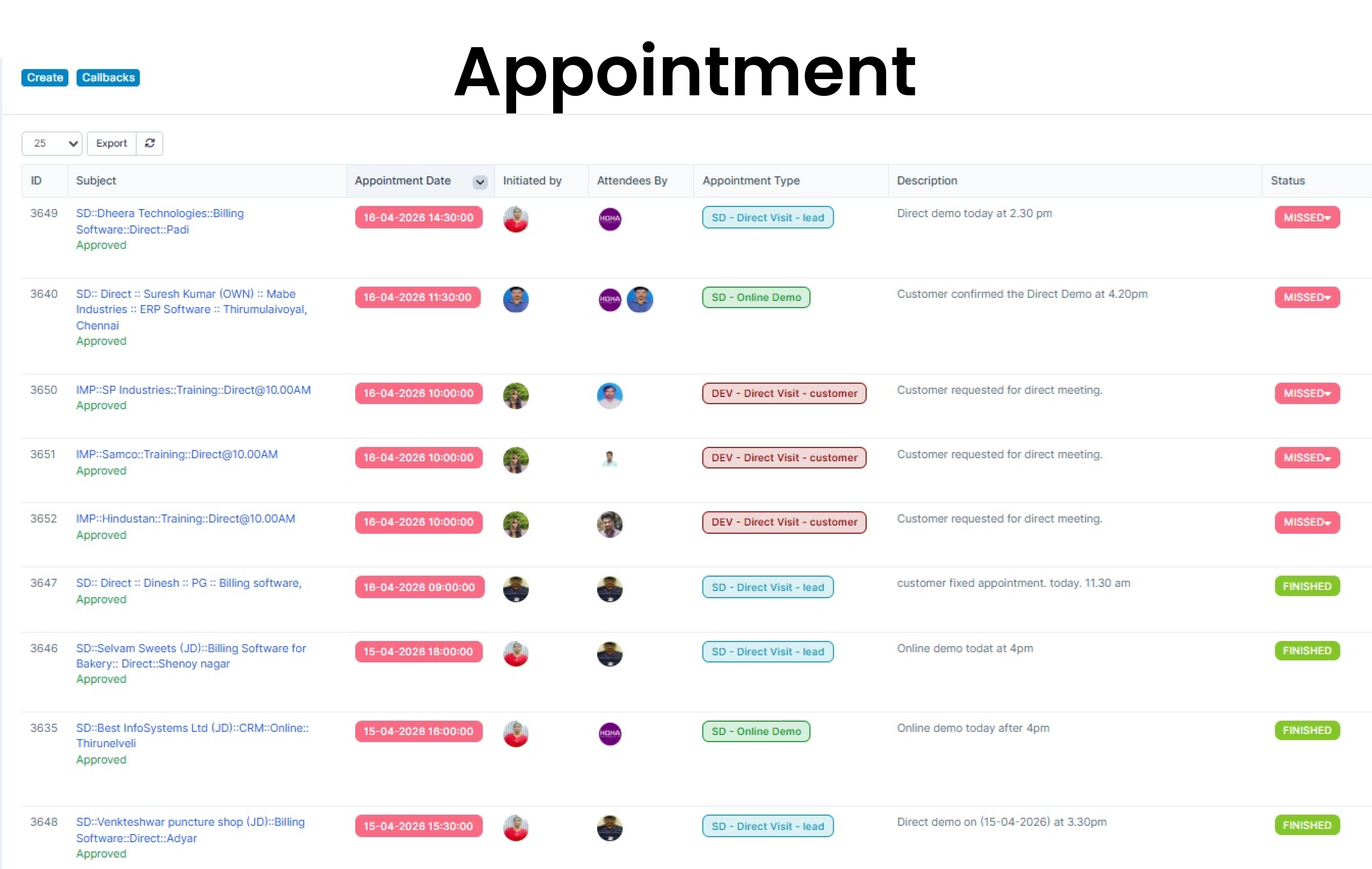 Appointment